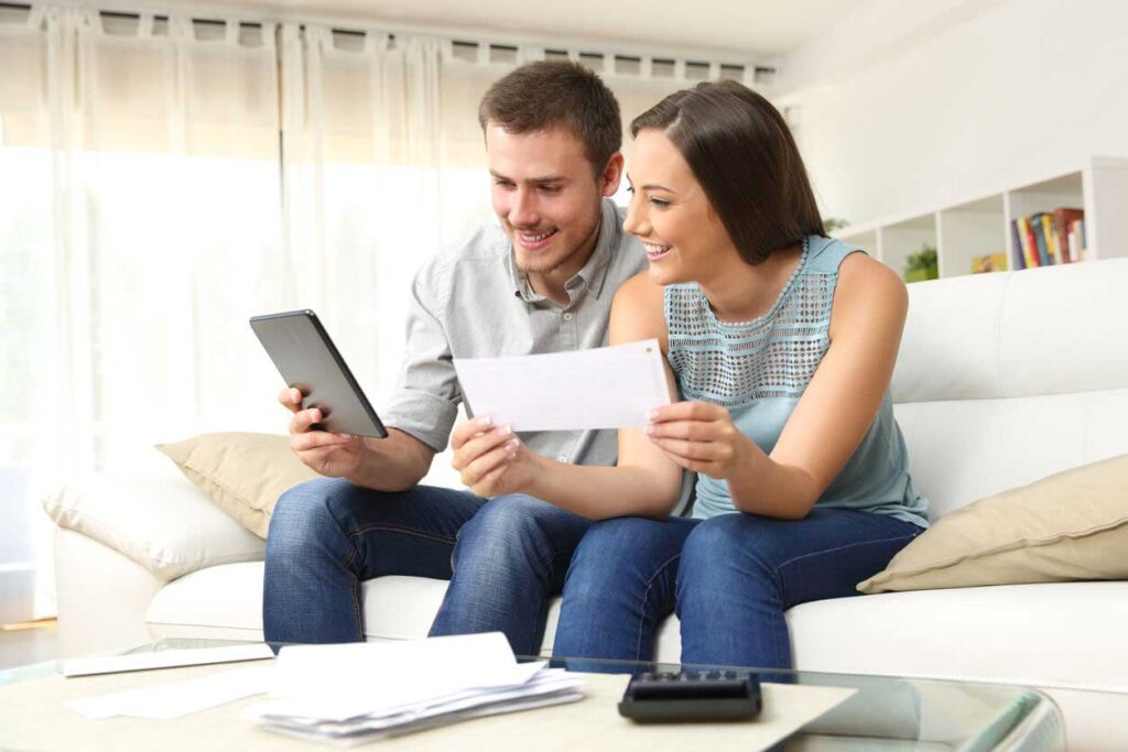 couple watching on mobile